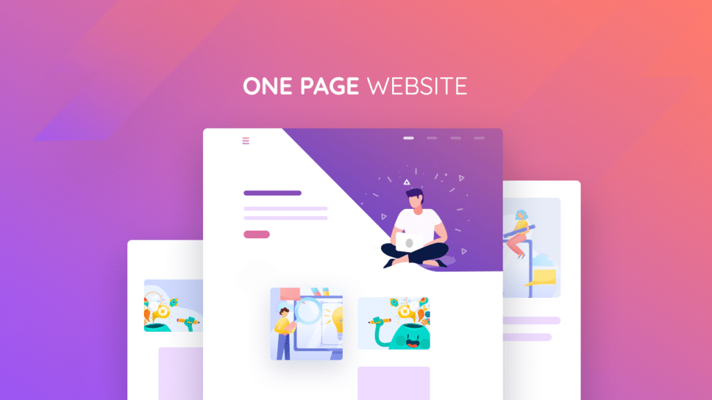 A single-page website design with a minimalist layout and smooth scrolling effects
