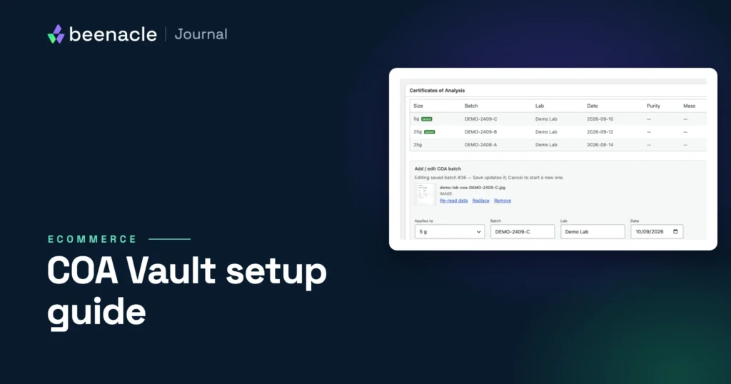 COA Vault setup guide: install it, add COAs, show them per size