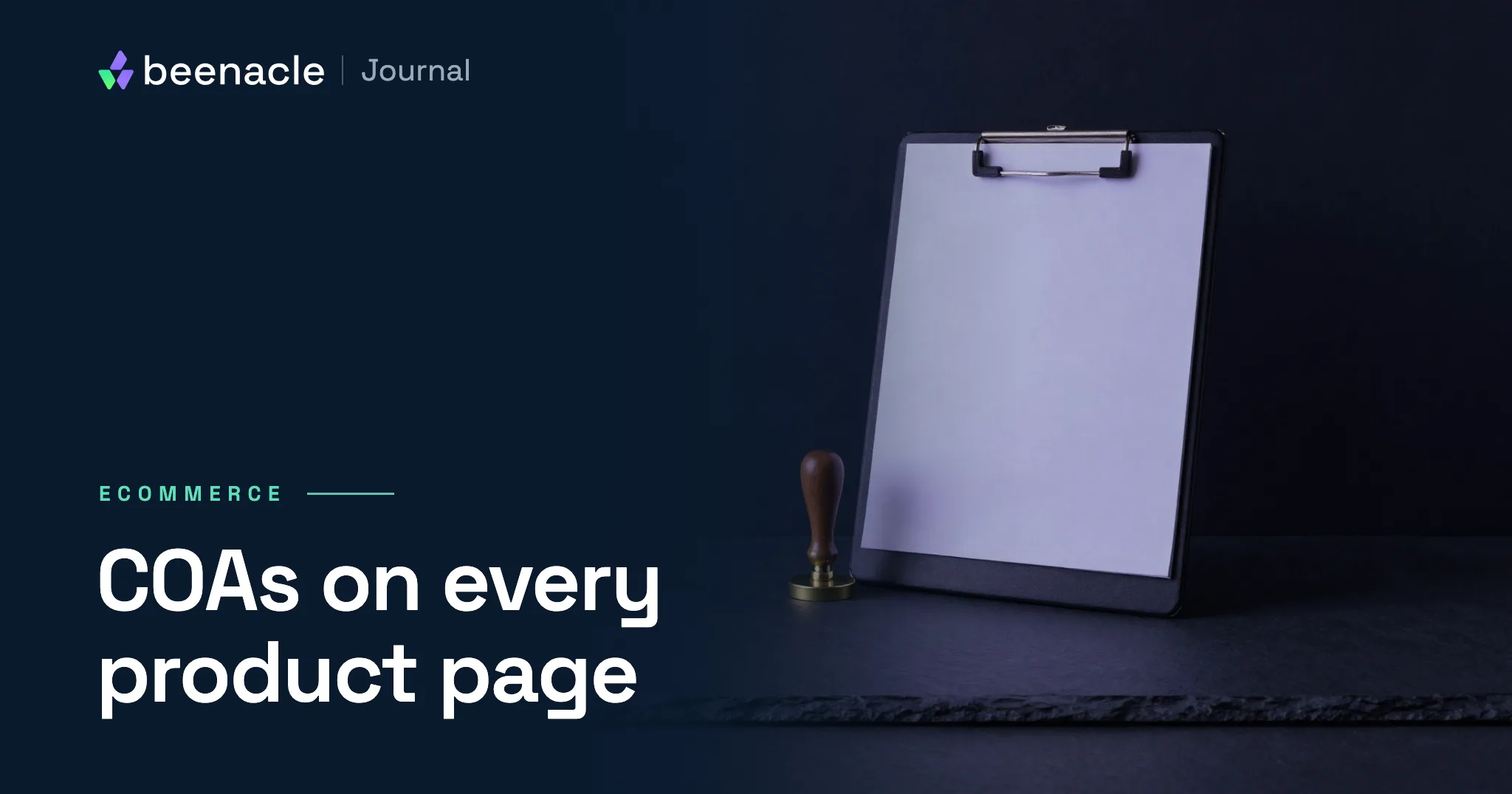 A clipboard with a blank lab certificate representing COAs on WooCommerce product pages.